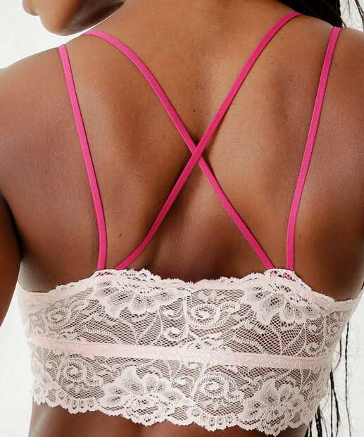 Sutiã De Renda Strappy Com Base Sem Bojo Marisa 