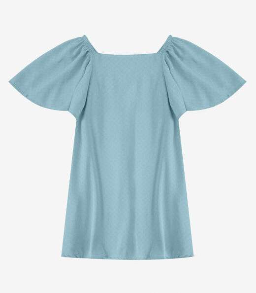 Vestido Infantil em Viscose Infinita Cor Azul