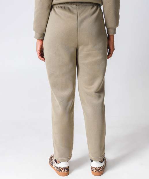 Calça Moletom Feminina Reta Frizo Marisa Verde