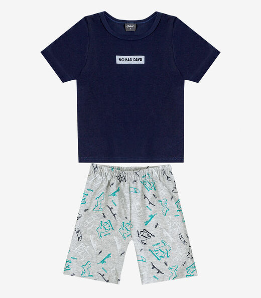 Conjunto Infantil Camiseta e Bermuda Select Cinza