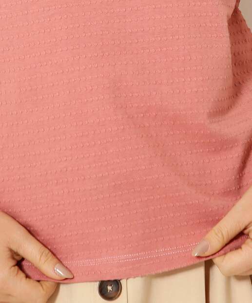 Blusa Feminina Textura Babado Manga Curta Marisa