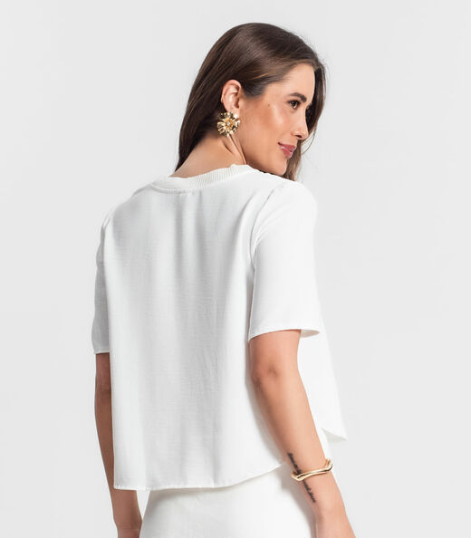 Blusa Feminina Manga Curta Rovitex Bege