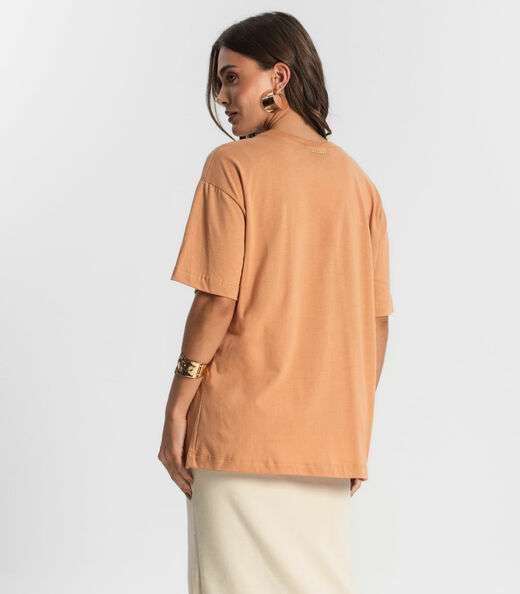 Blusa Feminina Manga Curta Sun Endless Marrom