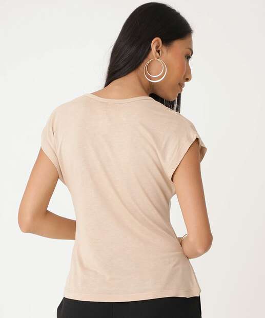 Blusa Feminina Estampa Flor Manga Curta Marisa