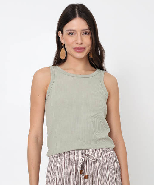 Image_Blusa Regata Feminina Canelada Marisa Verde