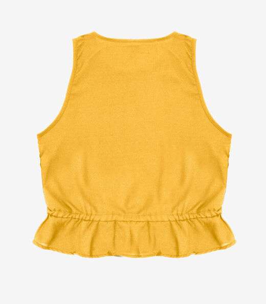 Regata Feminina em Crepe Infinita Cor Amarelo