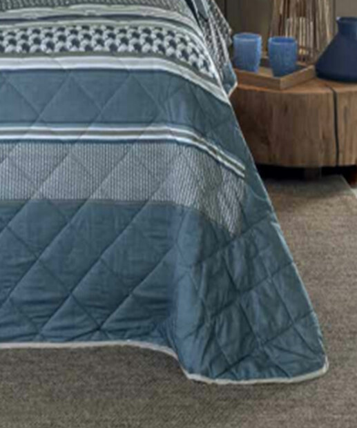 Kit Cobre Leito Queen Versátile Lírios Hedrons 3 Peças