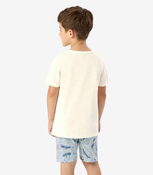 Pijama Meia Malha Rovi Kids Bege