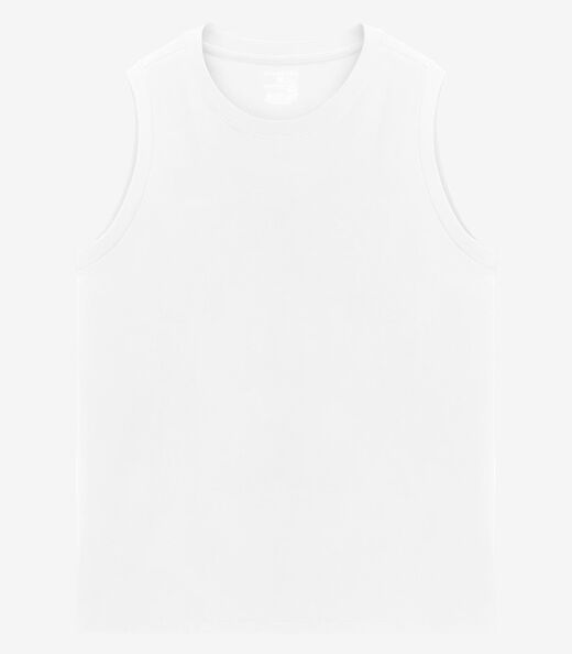 Regata Masculina Básica Meia Malha Diametro Branco