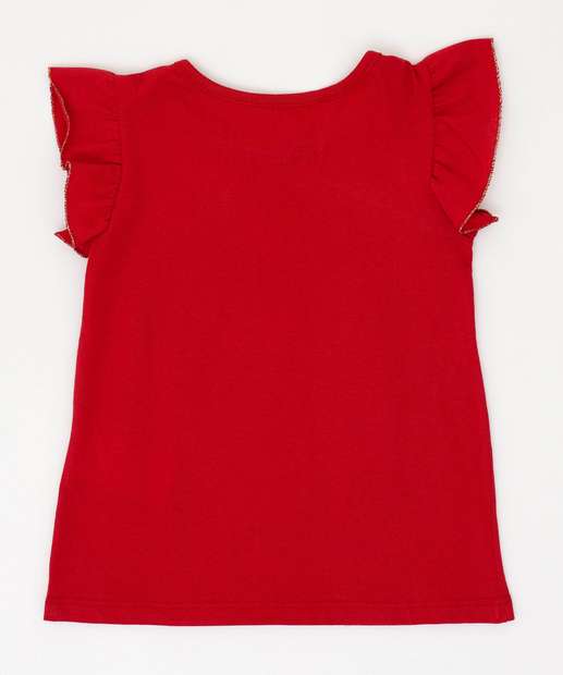 Blusa Infantil Estampa Babado Minnie Disney Tam 1 a 3