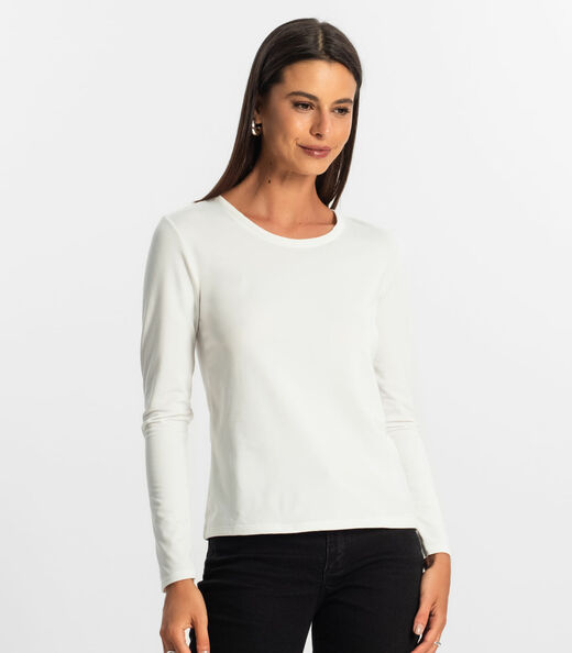 Blusa Manga Longa Feminina Rovitex Bege