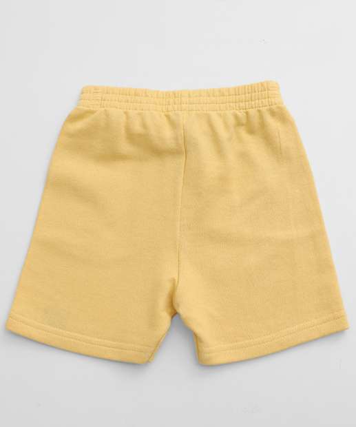 Bermuda Infantil Moletom Tam 1 a 3 Amarelo