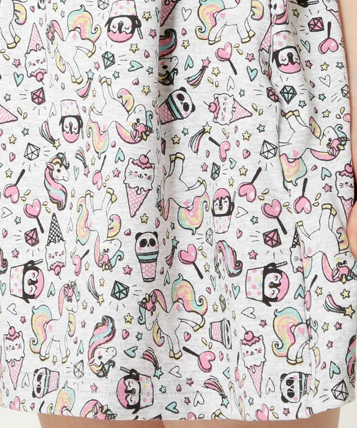 Vestido Infantil Estampado Alças Finas Tam 4 a 10