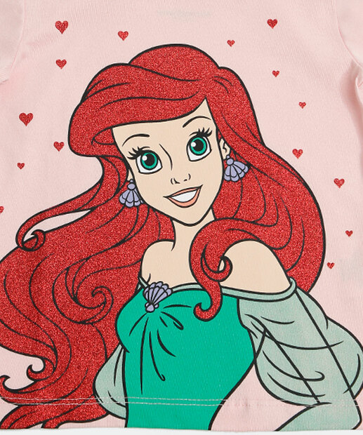 Camiseta Infantil Manga Curta Ariel Disney Tam 1 a 4