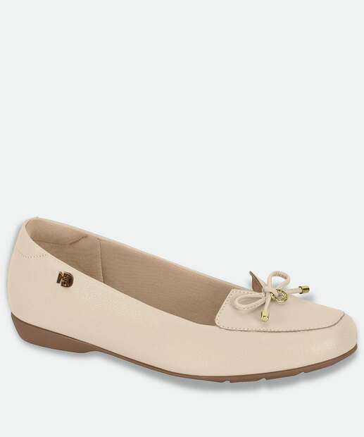 Image_Sapatilha Feminina Bico Redondo Laço Modare Bege 
