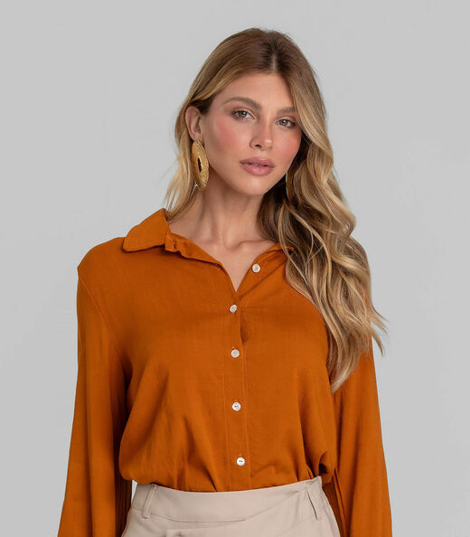 Image_Camisa Feminina de Tecido Dianna Marrom