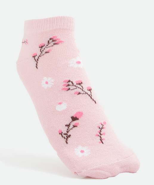 Kit 3 Pares Meias Cano Curto Feminina Estampadas