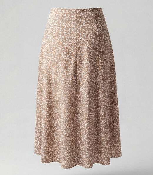 Saia Midi Com Recorte Nas Costas Infinita Cor Marrom