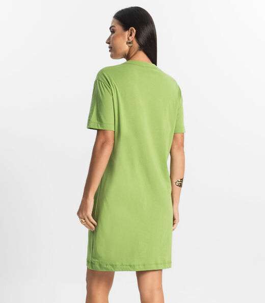 Vestido Básico T-Shirt Feminino Rovitex Verde
