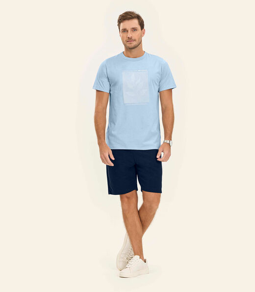 Camiseta Meia Malha Masculina Diametro Azul