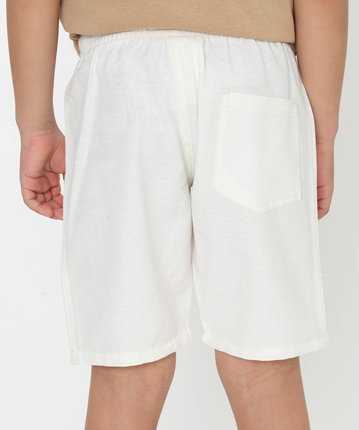 Bermuda Infantil Amarração Protextil Marisa Tam 4 a 10 Off White