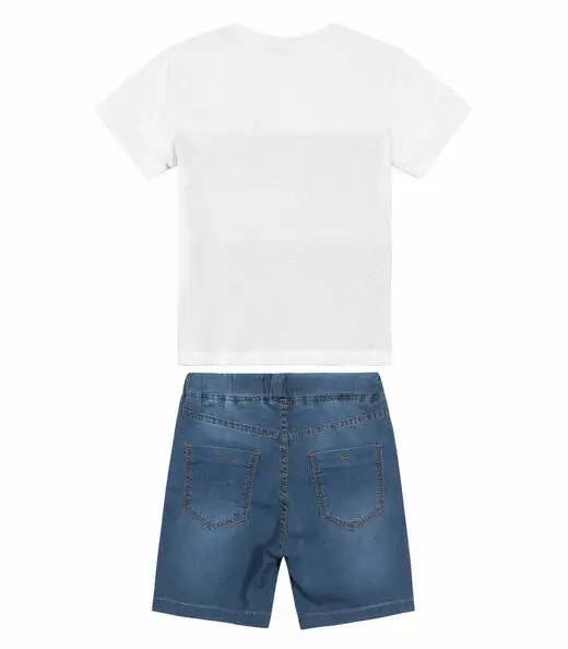 Conjunto Infantil Camiseta Com Bermuda Trick Nick Branco