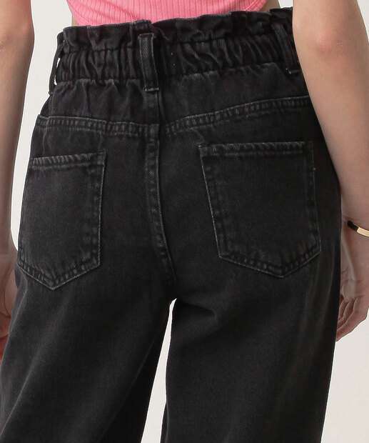 Calça Jeans Clochard Juvenil Marisa Tam 10 a 16 Preto