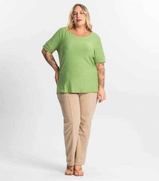 Blusa Feminina Manga Curta Secret Glam Verde