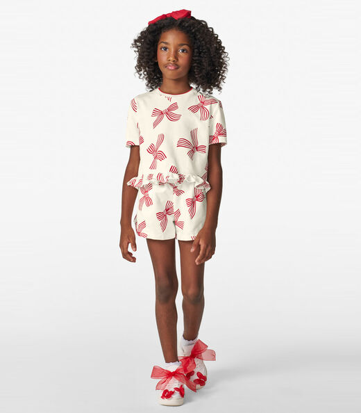 Conjunto Blusa com Shorts em Moletinho Trick Nick Off White