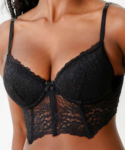 Sutiã Bra Top Renda Marisa Preto