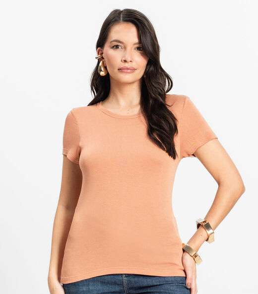 Blusa Feminina Básica Visco Tricot Rovitex Marrom