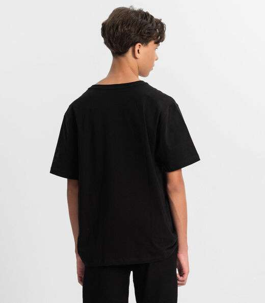 Camiseta Juvenil Masculina Em Meia Malha Minty Preto