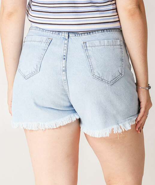 Short Jeans Feminino Boyfriend Puídos