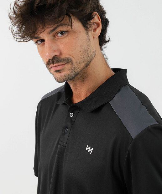 Camiseta Polo Masculina Fitness Marisa Preto