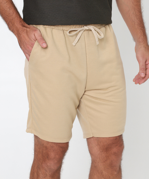 Bermuda Masculina Moletom Marisa Bege