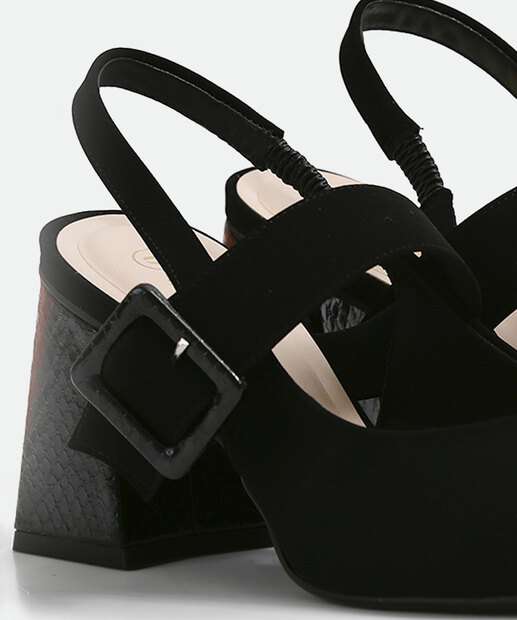 Scarpin Feminino Nobuck Salto Grosso Bebecê 