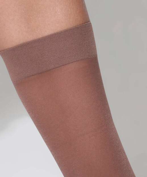 Kit 3 Pares Meias 3/4 Feminina Social Fio 20 Marisa Tabaco