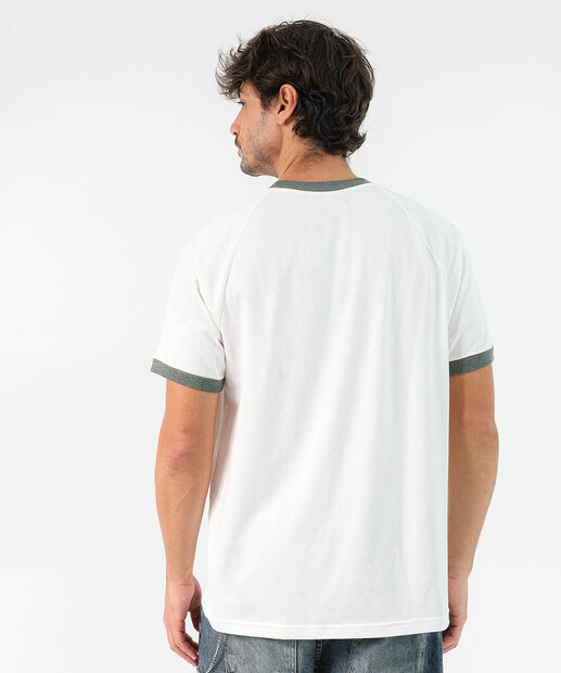 Camiseta Masculina Friso Estampada Marisa Off White