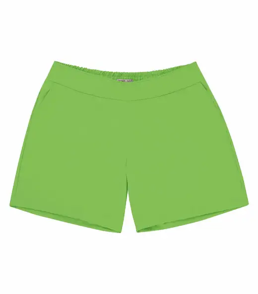Shorts Feminino Plus Size Crepe Light Secret Glam Verde