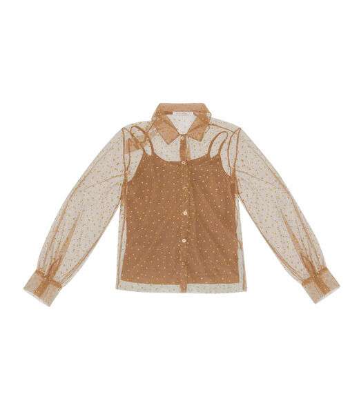 Camisa Manga Longa Com Blusa De Alça Endless Marrom