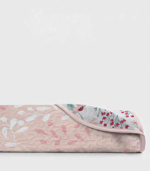 Colcha Dupla Face Solteiro 150 Fios Camesa Rosa