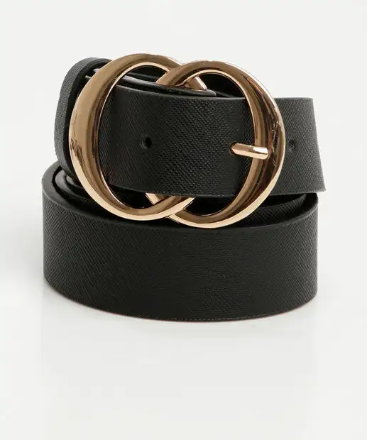 Image_Cinto Feminino Textura Fivela Marisa Preto
