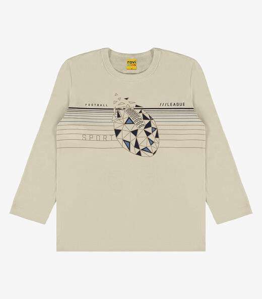 Camiseta Infantil Manga Longa Rovi Kids Bege