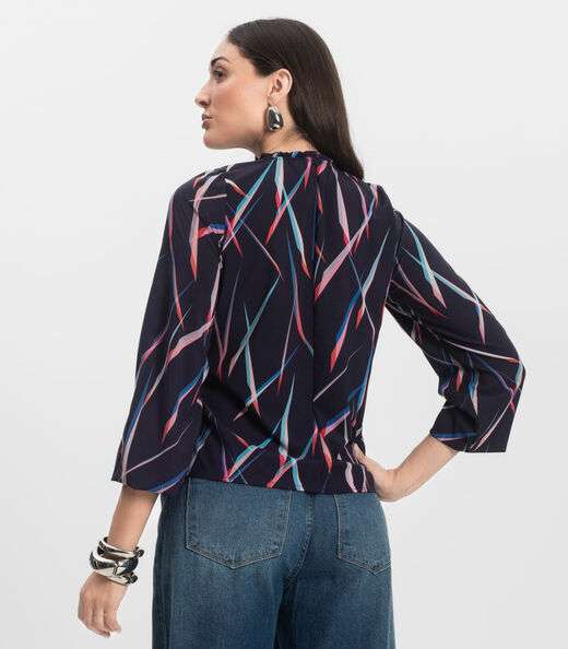 Blusa Manga Longa Infinita Cor Azul