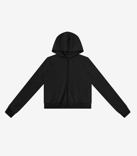 Jaqueta com Capuz em Moletom Rovitex Preto