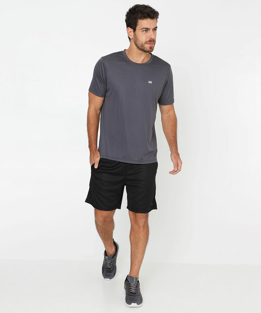 Camiseta Masculina Fitness Dry Fit MR Cinza 