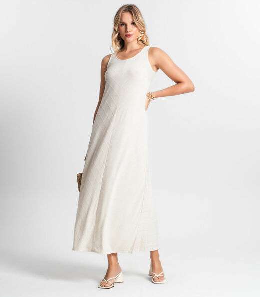 Vestido Longo Feminino Endless Bege