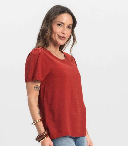 Blusa Feminina Em Viscose Infinita Cor Laranja
