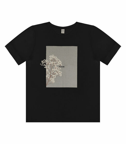 Blusa Feminina Manga Curta Rovitex Preto