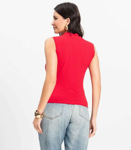 Blusa em Ribana Canelada Rovitex Vermelho